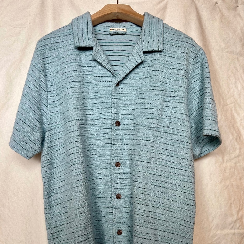 Marine Layer Button Shirt w Collar Short Sl M sz L/XL